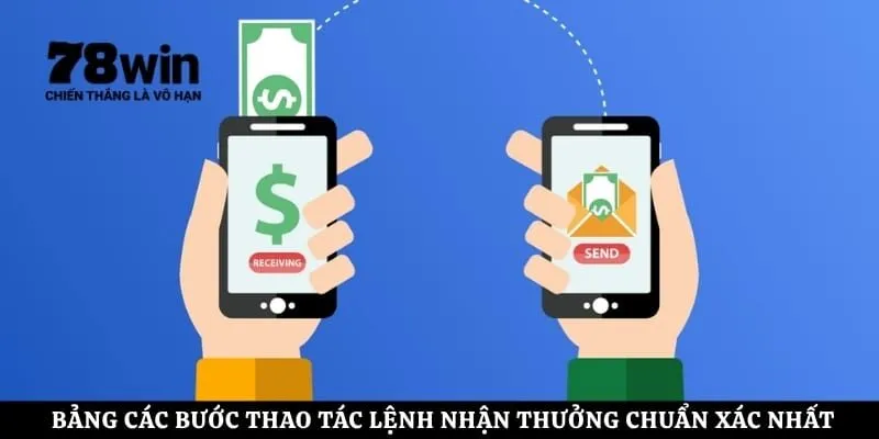 Bảng các bước thao tác lệnh nhận thưởng chuẩn xác nhất