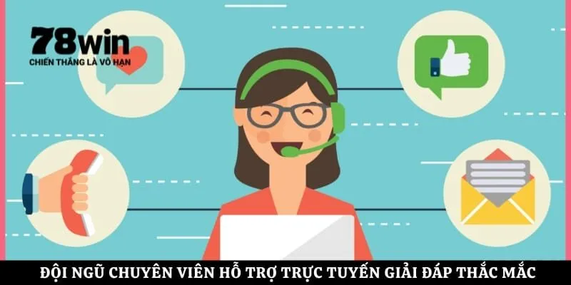 Đội ngũ chuyên viên hỗ trợ trực tuyến giải đáp thắc mắc về các sảnh slot