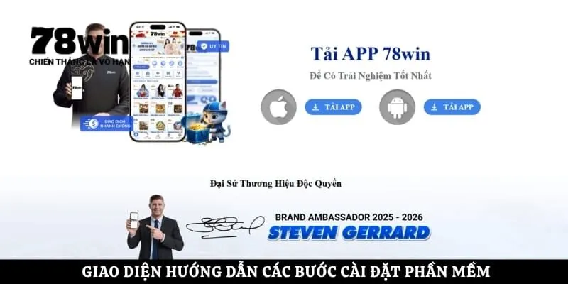 Giao diện hướng dẫn các bước cài đặt phần mềm